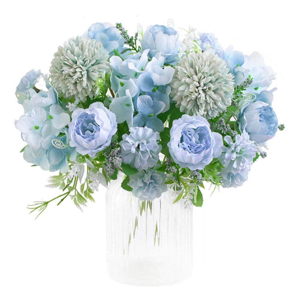 KIRIFLY Artificial Flowers, Fake Peony Silk Hydrangea Bouquet Decor