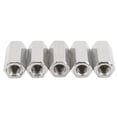 thumbnail image 1 of Coupling Nut Set, Wear Resistant 5PCS Hex Coupling Nut Silver Rustproof M10  For Installation, 1 of 8