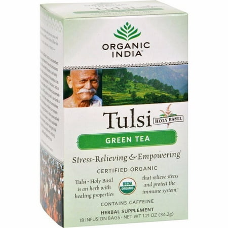 Organic India Tulsi Tea Green Tea - 18 Tea Bags - Pack of (Best Green Tea Bags In India)