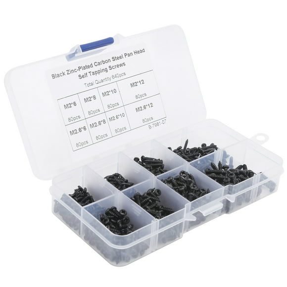 LYUMO Pan Head Tapping Screws Set,, Many Specifications Of M2 M2.6 Screws Small Size Easy To Carry And Store Pan Head Screws, All Screws And Nuts Are Packed For DIY