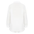 thumbnail image 6 of Casual 2 Piece Outfits for Women Long Sleeve V Neck Lapel Shirts Tops with Elastic Waist Loose Shorts Lounge Sets, 6 of 7