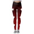 thumbnail image 4 of MKLEKYY Leggings deportivos para mujer, leggings de entrenamiento, pantalones con estampado navideño de bloques de color, leggings elásticos suaves 187, 4 of 4