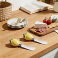 thumbnail image 5 of Cook with Color Cheese Spreader Knife, Stainless Steel Butter and Jam Blade with Figural Fruit Handle, Lemon, 5 of 5