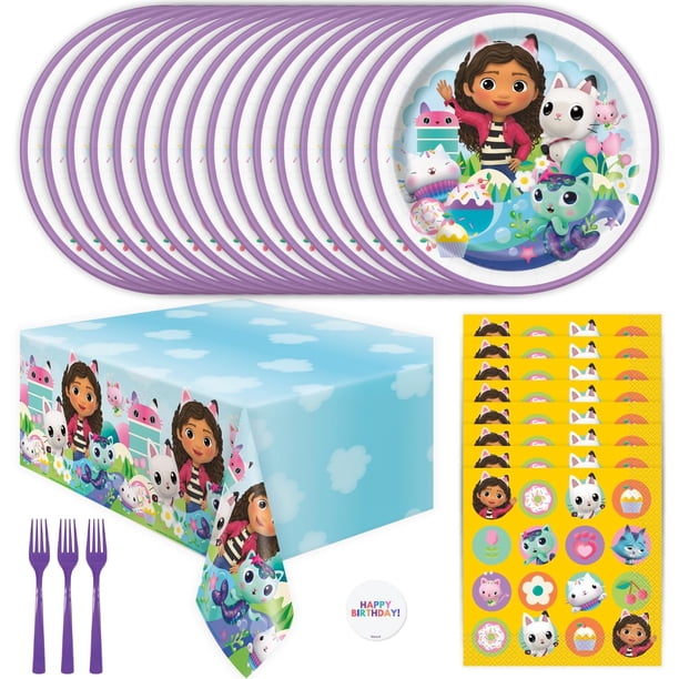 Paquete de artículos de fiesta Unique Gabby's Dollhouse para 16 invitados