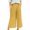 Yellow #815, variant on Bovemsi Women's Casual Pants Womens Culottes Cotton Wide Leg Palazzo Elastic Waist Capri Trousers With Pockets Beach Trousers