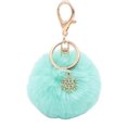 thumbnail image 1 of Naierhg Snowflake Fluffy Pompom Ball Key Chain Ring Holder Car Bag Ornament Keychain, 1 of 8