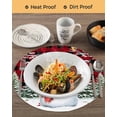 thumbnail image 3 of 13 Inch Round Placemats Set of 4, Red Plaid Snowman Christmas Non Slip Heat Insulation PP Table Mats, Xmas Tree Snowflake Birds Branches Washable Place Mats for Kitchen Dining Party Table Decor, 3 of 7
