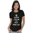 thumbnail image 3 of Keep Calm Pet Your Cat Kitty Lovers Womens Slim Fit Graphic Tee Brisco Brands M, 3 of 5