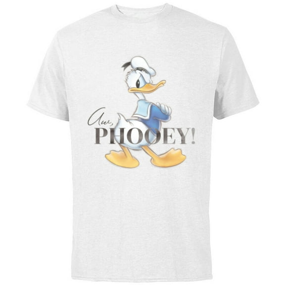 Disney 100 Anniversary Donald Duck D100 Quote Aw Phooey - Short Sleeve Cotton T-Shirt for Adults - Customized-White