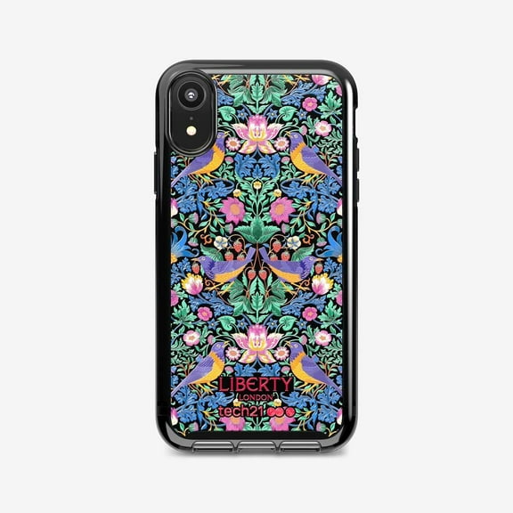 TECH21 - Pure Print Liberty Strawberry Thief for Apple iPhone XR - Black