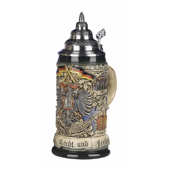 German Beer Stein Deutschland Motto Stein 0.5 liter tankard, beer mug KI 1002-RU 0,5L Deutschland