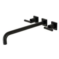 Kingston Brass KS6040CML Manhattan Two-Handle 3-Hole Wall Mount Roman Tub Faucet in Matte Black