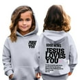 thumbnail image 2 of Xyxonk Kids Graphic Hoodies Fall Winter Trendy Hoodies 2025 Preppy Letter Print Long Sleeve Shirt Pullover with Pockets Cute Outfit 3-16 Years Gray, 2 of 7