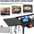 thumbnail image 6 of Llamaviva 2 Burner Gas Stove, Propane Outdoor Stove with Side Shelves, Removable Legs & Regulator, 150,000 BTU Propane Burners for Outdoor Cooking, Camping & BBQ Cookouts, 6 of 7
