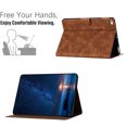 thumbnail image 4 of for iPad mini 1/2/3/4/5 Folio Flip Case, Embossed PU Leather Case with Smart Auto Wake / Sleep Function & Adjustable Stand (3 Anti-Slip Strips) with Card Slots Protective Cover, Brown, 4 of 5