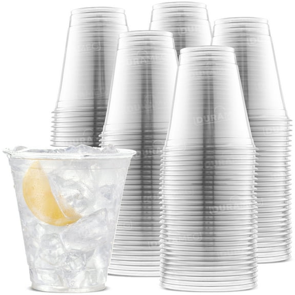 100 Count 12 oz Plastic Cups - PET Plastic Cups 12 oz - 12oz Plastic Cups - Clear Plastic Cups Disposable Party Cups - Disposable Cups for Water, Beer, Booze, Smoothie - Small Cold Drink Clear Cups