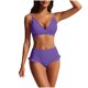 thumbnail image 2 of Tankini de moda para mujer, color sólido con cojín en el pecho y sin soporte de acero, traje de baño holgado con cordón dividido, traje de baño de dos piezas para mujer, trajes de baño tankini para mu, 2 of 6