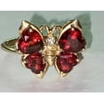 thumbnail image 4 of TAAPSEE JEWELS 14k Yellow Gold Plated Women's Cocktail Butterfly Ring Heart Lab Created Red Garnet, 4 of 4