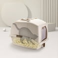 thumbnail image 5 of HANAMYA Large Cat Litter Box with Scoop, Front Entry, Khaki, 5 of 10