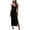 Black, variant on IROINNID Sundress For Women Fashion Casual V-Neck Sleeveless Mid-Length Size Dress Below The Knee Solid Color Dress