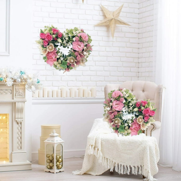 Love Garland Hoop Heart Shaped Wreath Frame Decorative Floral