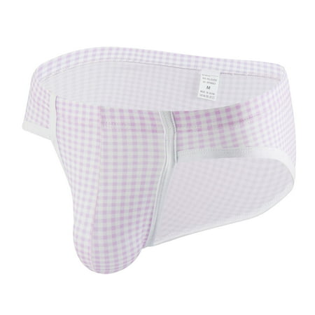 

AnuirheiH Men s Lingerie New Small Fresh Plaid Briefs Underwear Sale Clearance
