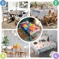 thumbnail image 4 of Colorful Radial Paint Burst Rectangle Tablecloth 60"x84",Waterproof Polyester Rectangle Table Cloth, Wipeable Spillproof Polyester Tablecloth for Dining, Camping, Indoor and Outdoor, 4 of 5