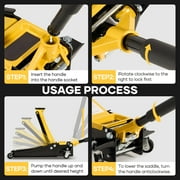 Naipo 3 Ton Low Profile Floor Jack, Dual Piston Hydraulic Pump, Heavy Duty All Steel Construction, Lifting Range 2.8-19.7, Use for Car, SUV, Mini RV, Light Truck, Yellow