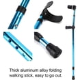 thumbnail image 2 of Muletas de antebrazo para adultos, bastón plegable portátil para caminar, muleta de bastón telescópica ajustable para personas mayores discapacitadas (paquete de 1/azul), 2 of 5