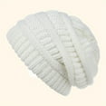 thumbnail image 3 of Cable Knit Beanie for Men & Women, Thick Soft Stretchy Winter Hat, 56-61cm,one size fits all,white, 3 of 14
