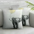 thumbnail image 3 of JEUXUS Yellow Style Pillowcase Inspirational Quote Words Animal Fruit Pattern Home Decorative Super Soft Throw Pillow Case Cushion Cover(Elephant with Balloon), 3 of 5
