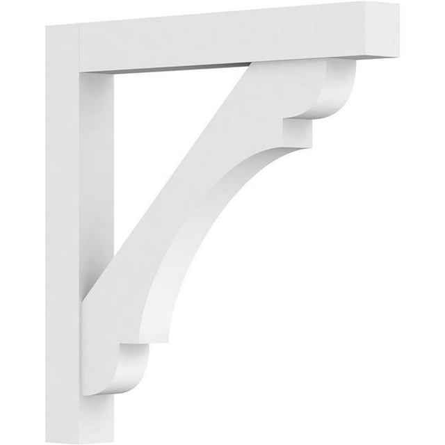 Ekena Millwork BKTP03X30X30OLY05 Standard Olympic Architectural Grade PVC Bracket with Block Ends - 3 x 30 x 30 in.