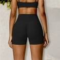 thumbnail image 4 of Women's High Waist Scrunch Butt Yoga Shorts- Large, Black, 4 of 6