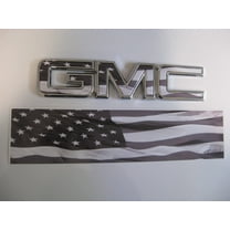 GMC Sierra Black American Flag GMC Tailgate Emblem Overlay Decal 2014-2018