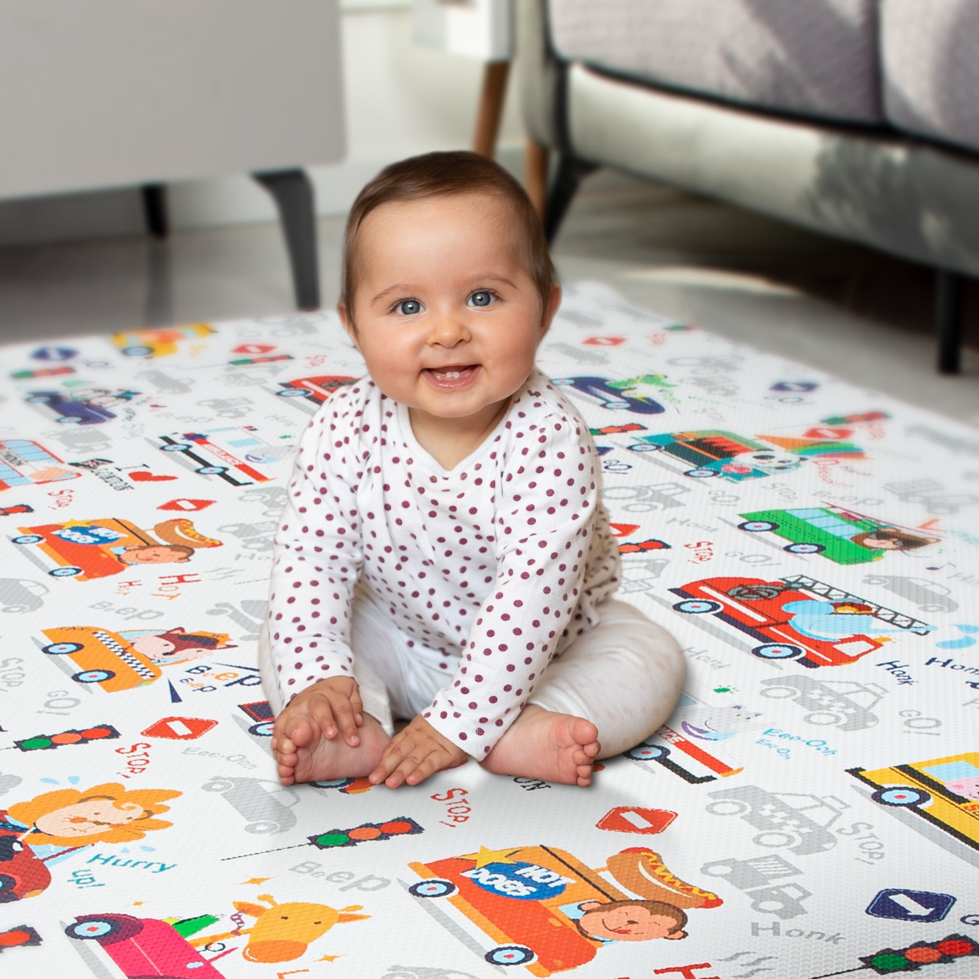 RAY STAR 55x90.5x0.39in Baby Play Mat, Reversible Crawling play mat Thickness Soft Mat