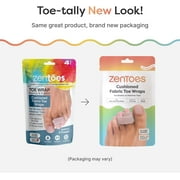 ZenToes Broken Toe Wraps - Cushioned Bandages Hammer Toe Separators Splints, Latex Free Fabric, 4CT