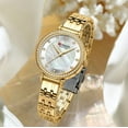 thumbnail image 5 of CURREN Elegant Thin Quartz Charming Wristwatches for Women Stainless Steel Band with Shell Dial Shiny Rhinetone Watches, 5 of 6