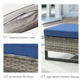 thumbnail image 6 of Gymojoy 2 Pieces Outdoor Ottoman, Patio All Weather Rattan Wicker Footstool Footrest Seat with Removable Cushion,Blue, 6 of 6
