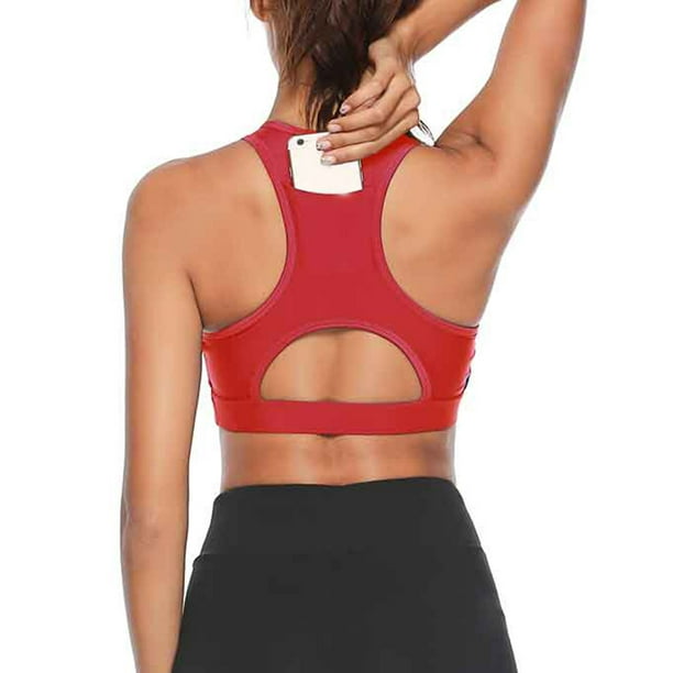 Aligament Tanks & Camis For Women Fitness Beautiful Hot Yoga Bra Back Plug  Cell Phone Pocket Yoga Bra Sports Bra Size XL 