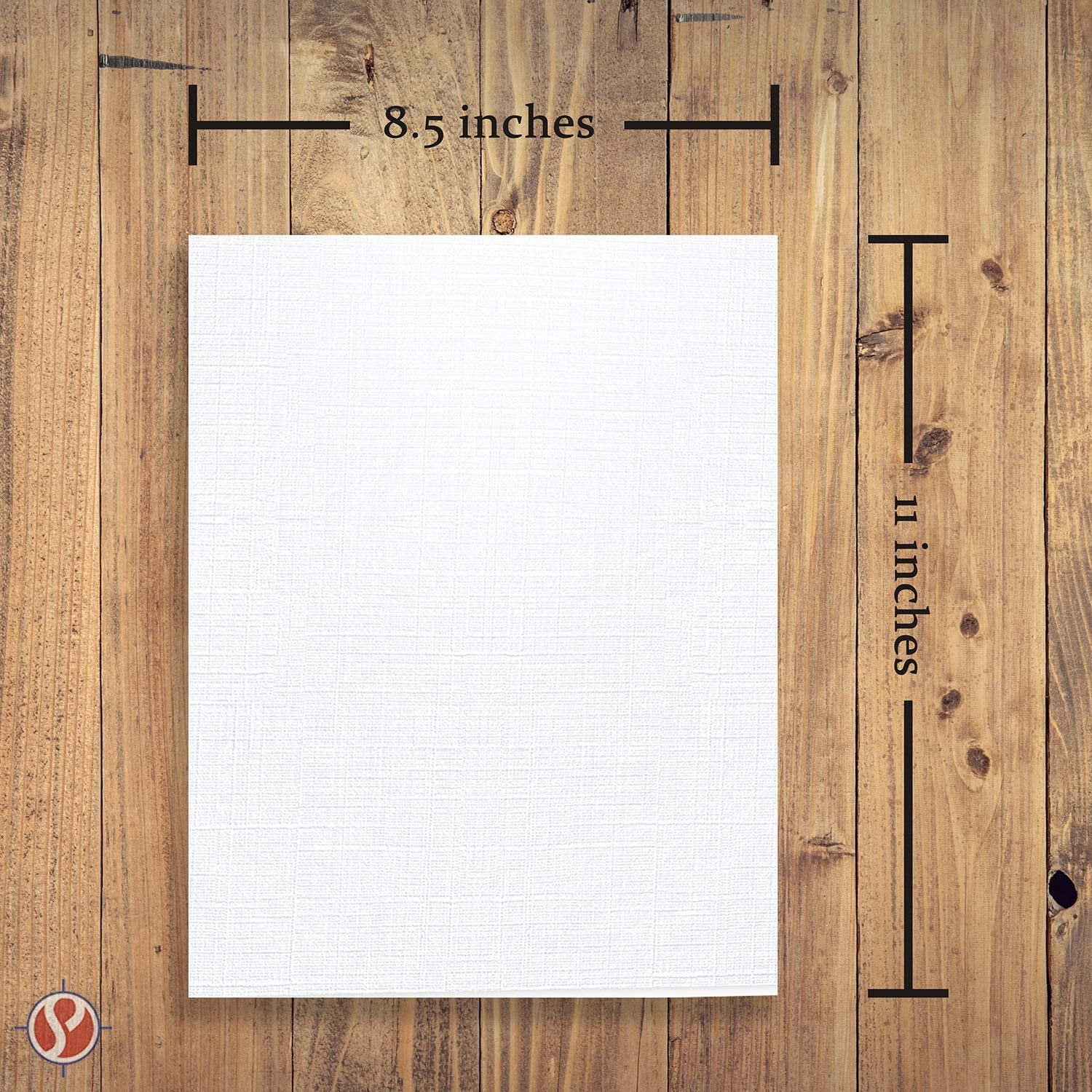 White Linen Textured Specialty Cardstock | Blank Thick 8 1/2 X 11 Inches Heavyweight Card Stock | for Printing Party Invitations, Wedding Announcements, Greeting Thank You Cards | 50 Sheets