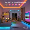 thumbnail image 2 of shiyou-LED Strip Lights 32.8FT, IP65 Waterproof LED Lights Strip with Music Remote Control, 5050RGB Color Changing Light Strip, Easy Installation LED Lights Strip for Bedroom, Ceiling, Kitchen, 2 of 4