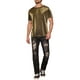 thumbnail image 2 of Camisetas de malla transparente Inspire Chic para hombres, camiseta de manga corta, camiseta brillante de purpurina metálica, 2XL dorada, 2 of 6