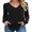 Black, variant on Sociala Long Sleeve V Neck Blouse Tops for Womens Fall Basic Casual Work Shirts Tops