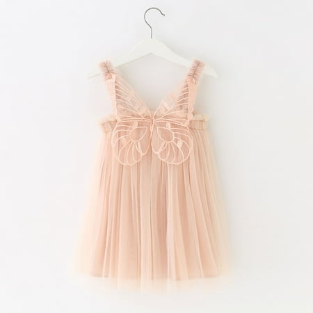 

Tejiojio Girls and Toddlers Soft Cotton Clearance Toddler Kids Baby Girls Cute Summer Mesh Elegant Butterfly Wing Suspenders Dress Skirt