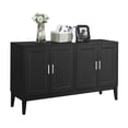 thumbnail image 2 of GDF Studio Stylish 4-Door Sideboard with Adjustable Shelves and Elegant Silver Bar Handles, Black, 2 of 13