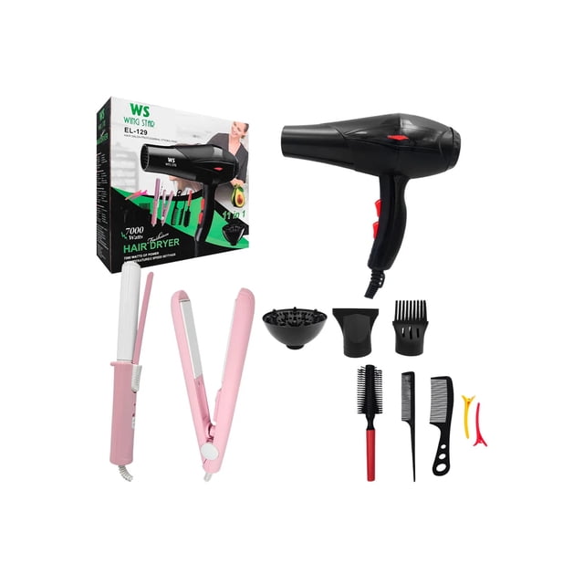 Secadora Wing Star 7000w 3 Temperaturas Combo 11en1 Cabello