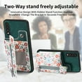 thumbnail image 6 of TECH CIRCLE For Samsung Galaxy A21s Case with Card Holder,PU Leather Floral Flip Kickstand Card Slots Case Double Magnetic Clasp Durable Shockproof Cover for Galaxy A21s 6.5" 2020,Green, 6 of 9