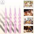thumbnail image 5 of FCMSHAMD 9.8 Inch Spiral Taper Candles Set of 4 Burn Time 6 H Unscented Smokeless for Wedding Dinner Decoration Candle Sticks, 5 of 6