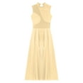thumbnail image 6 of TTAO Women Lyrical Dance Costume Mock Neck Long Flowy Lyrical Dance Dress Sleeveless Ballet Dance Champagne M, 6 of 6
