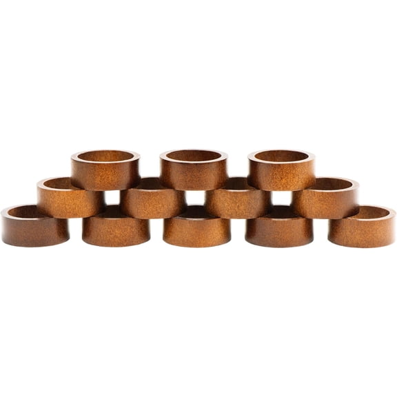 12-Pack Wooden Napkin Rings, Hemlock Wood Table Napkin Holder, Handcrafted Decorative Napkin Rings for Weddings, Banquets, Family Dinners, and Formal Table Settings